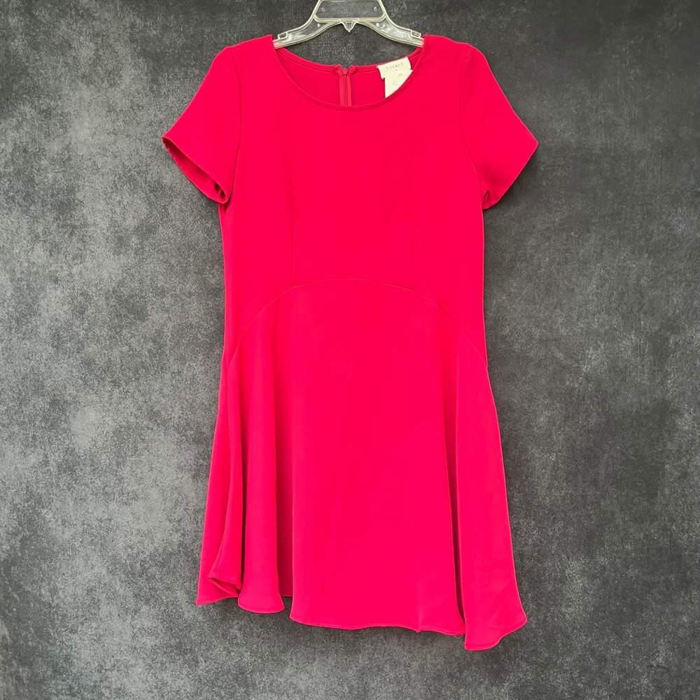 Everly NEW Fit and Flare Short Sleeve Dress Medium Barbiecore Cocktail‎ Party